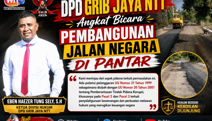 Ketua Divisi Hukum DPD GRIB Jaya NTT Angkat Bicara Pembangunan Jalan Negara Di Pantar