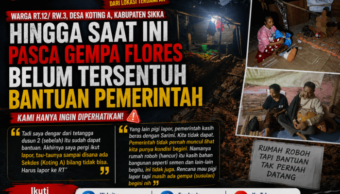 Enam Hari Pasca Gempa Flores, Korban Di Sikka Mengaku Belum Dapat Bantuan Pemerintah: Kita Orang Susah Begini