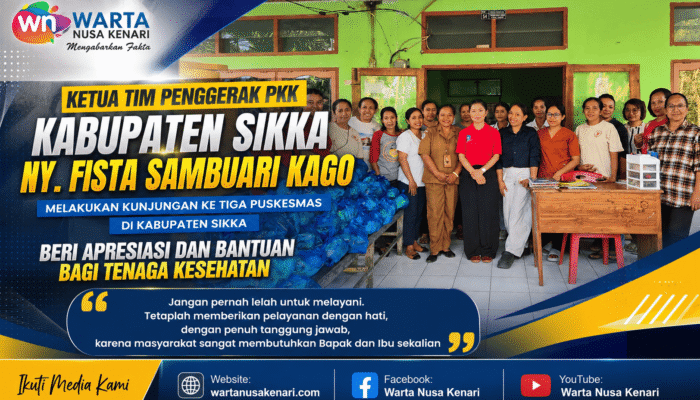 Ny. Fista Kago Sambangi 3 Puskesmas Di Sikka, Beri Bantuan Dan Semangat Untuk Nakes Pasca Gempa Flores